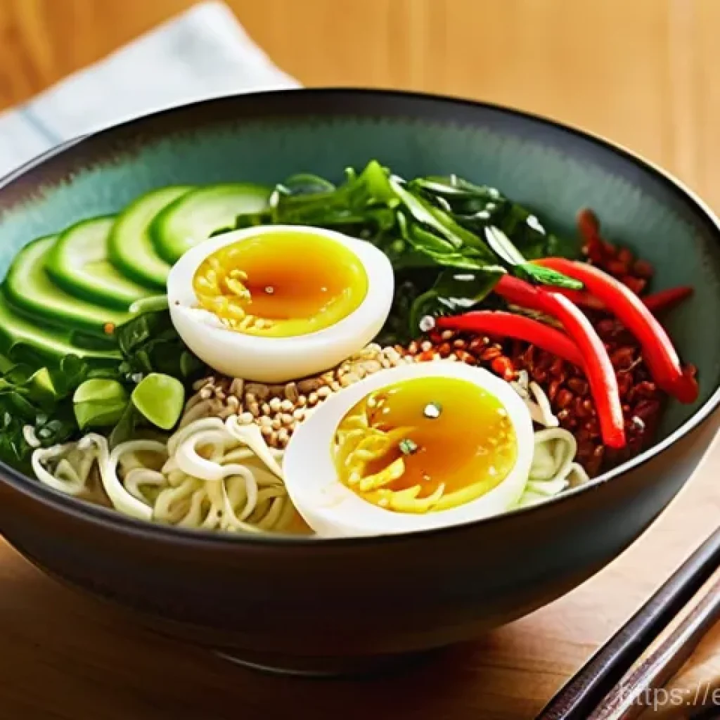 인스턴트 라면의 특징 - **Prompt:** "A beautifully styled, gourmet bowl of instant ramen, transformed into a culinary master...