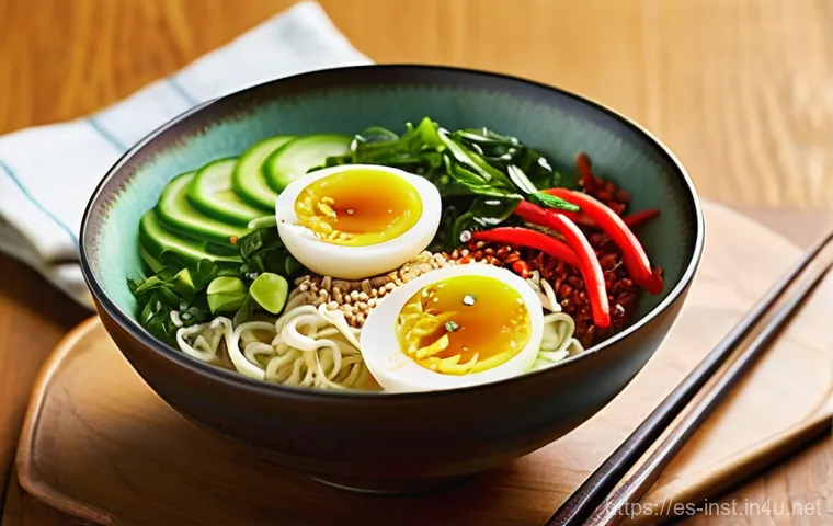 인스턴트 라면의 특징 - **Prompt:** "A beautifully styled, gourmet bowl of instant ramen, transformed into a culinary master...