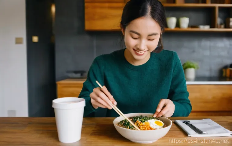 인스턴트 라면의 특징 - **Prompt:** "A dynamic and visually appealing fusion instant noodle dish, combining vibrant Asian an...