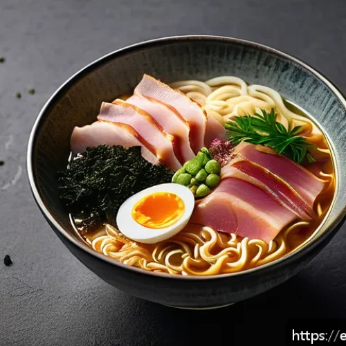 Home 30 인스턴트 라면 제품명 리스트 - A premium instant ramen package collaboration with a renowned Spanish chef, showcasing a luxurious b...