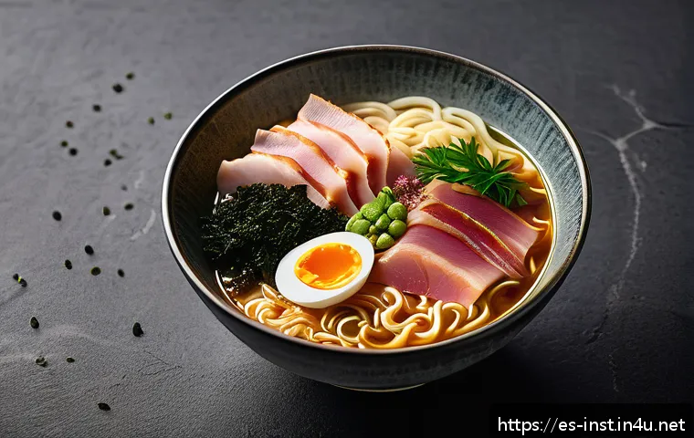 인스턴트 라면 제품명 리스트 - A premium instant ramen package collaboration with a renowned Spanish chef, showcasing a luxurious b...